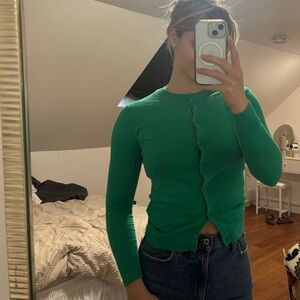 J. Crew Green Fitted Long Sleeve Button Down Shirt